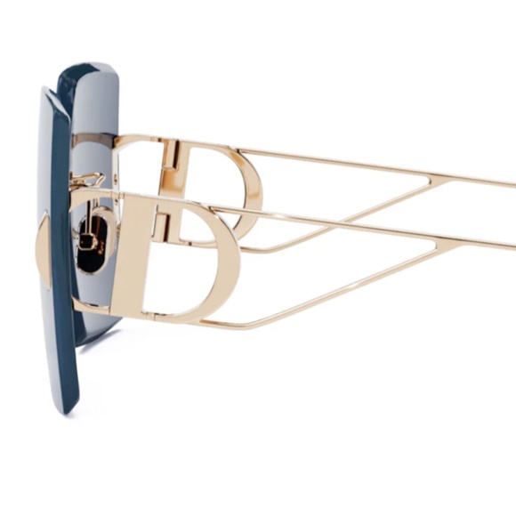 DIOR 30 Montaigne S7U Square Frame Sunglasses Gold/Black Lens - MSRP $610 - BNIB - Picture 5 of 8